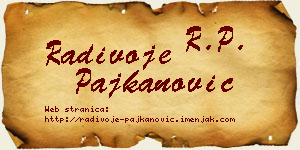 Radivoje Pajkanović vizit kartica